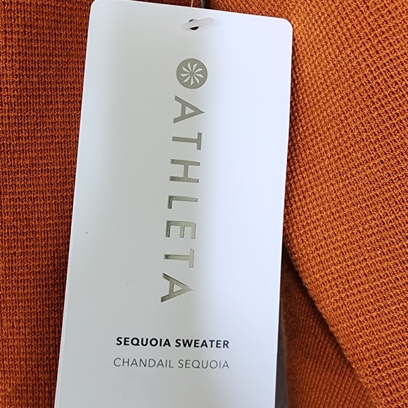 Athleta Foliage Orange Sequoia Sweater XL NWT - Picture 5 of 11